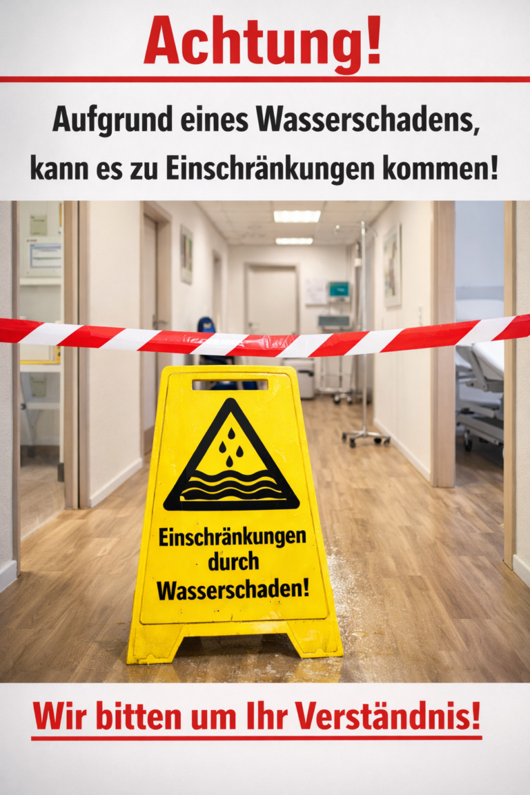 Wasserschaden in unseren Praxisräumen in Goslar